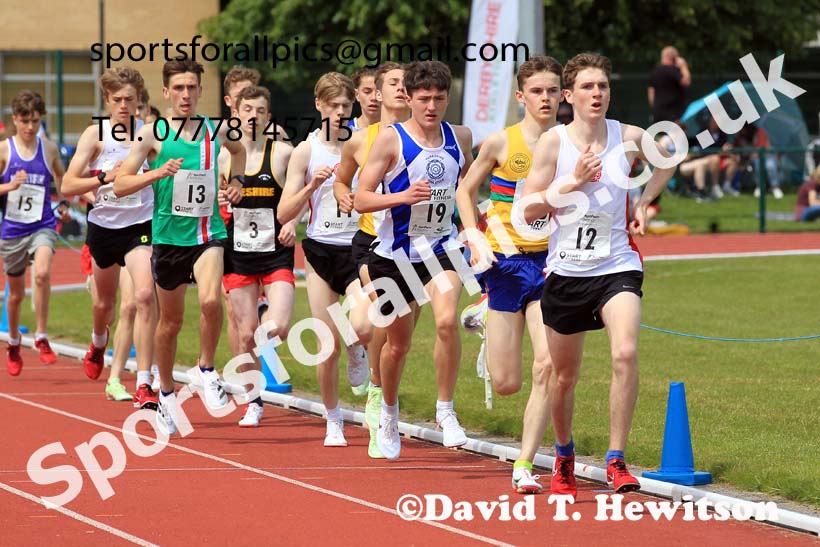 Mens Under-17s 1500 metres, 2022 Northern Inter Counties U17s and U15s Track and Field, York, Thursday, June 2nd. Photo: David T. Hewitson/Sports for All Pics